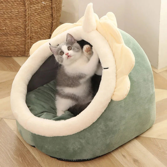 Cute Pet Tent Bed – Self-Warming Cave for Cats & Small Dogs, Washable & Comfortable Pet Hut