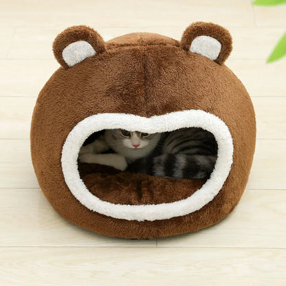 Soft Plush Cave Bed – Warm Tent House for Cats and Small Dogs, Cozy Kitten Lounger