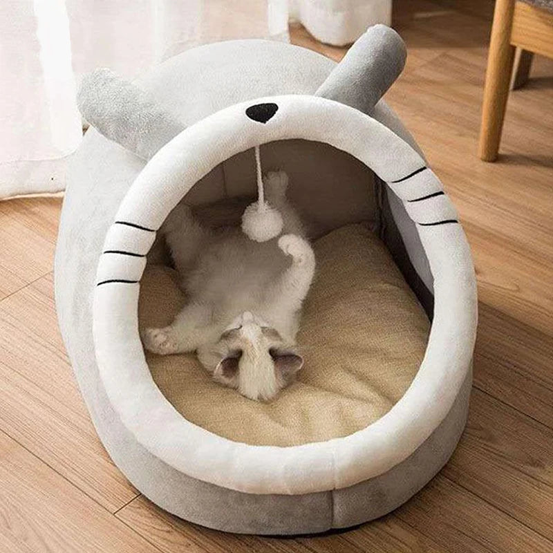 Cute Pet Tent Bed – Self-Warming Cave for Cats & Small Dogs, Washable & Comfortable Pet Hut