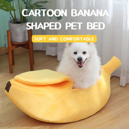 Cozy Banana Bed – Warm Pet House for Cats & Small Dogs, Plush Mat & Portable Kennel