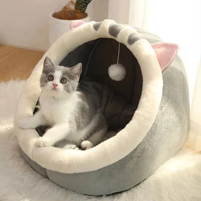 Cute Pet Tent Bed – Self-Warming Cave for Cats & Small Dogs, Washable & Comfortable Pet Hut
