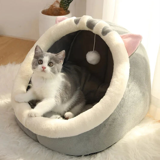 Cute Pet Tent Bed – Self-Warming Cave for Cats & Small Dogs, Washable & Comfortable Pet Hut